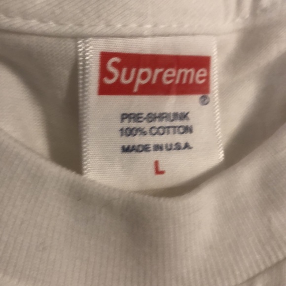 Supreme White Long Sleeve T with Red box logo - Picture 2 of 3